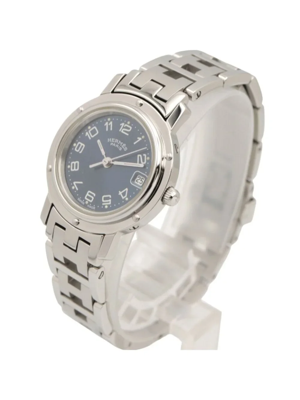 Hermes Watch Clipper Blue Stainless Steel